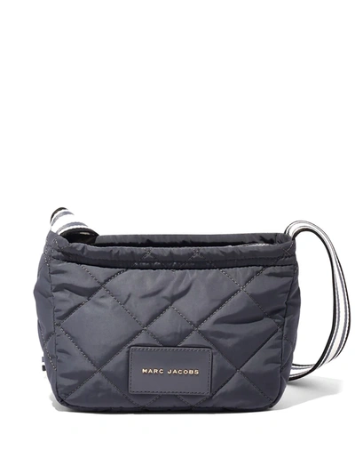 Marc Jacobs Logo Patch Quilted Messenger Bag In Blue