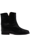 Via Roma 15 Side Slit-detail Ankle Boots In Black