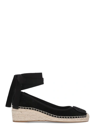 Tory Burch Minnie Wrap-ankle Espadrilles In Perfect Black