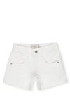 Alberta Ferretti Teen Denim Mini Shorts In Off White