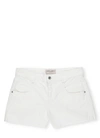 Alberta Ferretti Teen Denim Mini Shorts In Off White