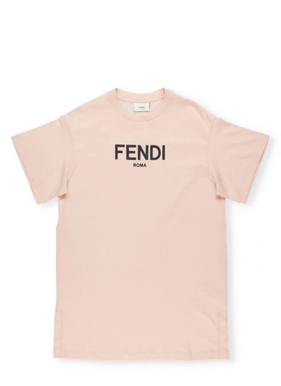 Fendi Kids' Cotton Dress In Pink