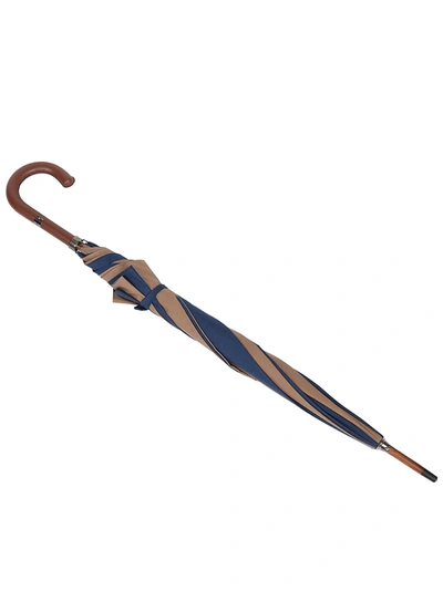 Eddy Monetti Colourblock Umbrella In Khaki/blue