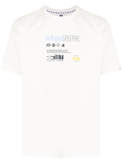 Aape By A Bathing Ape Graphic-print Cotton T-shirt In Weiss