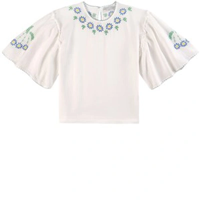 Stella Mccartney Kids' Flowers Blouse White