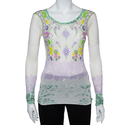 Pre-owned Etro Multicolor Floral Printed Cotton Long Sleeve T-shirt M