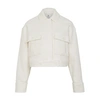 Anine Bing Adriana Cropped Tweed Jacket In Ivory