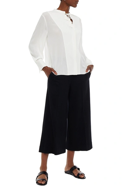 Vince Silk Crepe De Chine Blouse In White