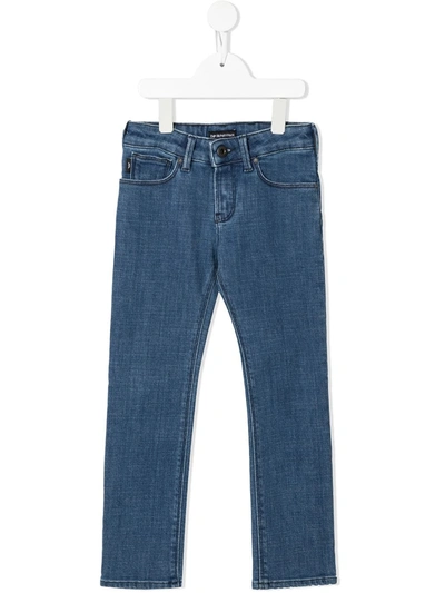 Emporio Armani Kids' Slim-leg Jeans In Blue