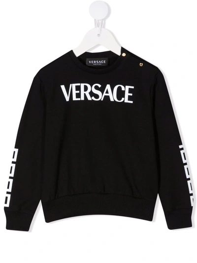 Versace Babies' Logo印花卫衣 In Black