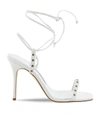 Manolo Blahnik Morata Pop Ankle Wrap Heel Sandal In White