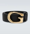 GUCCI G BUCKLE LEATHER BELT,P00583944