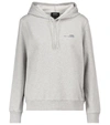 Apc Logo Stretch-cotton Hoodie In Grey