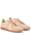 MAISON MARGIELA REPLICA LEATHER AND SUEDE SNEAKERS,P00582049