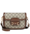 GUCCI HORSEBIT 1955 MINI LEATHER-TRIMMED SHOULDER BAG,P00585136