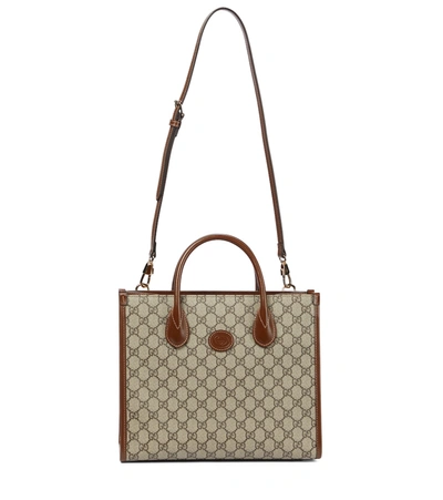 Gucci Gg Supreme Small Canvas Tote In Beige