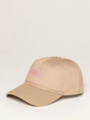 Ganni Logo Embroidered Organic Cotton Cap In Neutrals