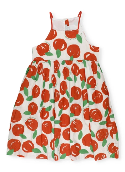 Stella Mccartney Kids' Dress With Tangerines In Clementines White