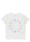 STELLA MCCARTNEY T-SHIRT WITH LOGO AND FLOWERS,602652 K SQJE69100
