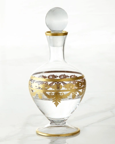 Arte Italica Vetro Gold Decanter In Clear/gold