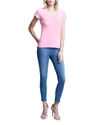 L Agence L'agence Becca Cotton V-neck Tee In Rose Bloom
