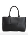 Bottega Veneta Arco Intreccio Nappa Leather Tote Bag In Black/gold