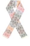 Loewe Fringed Printed Wool, Silk And Cashmere-blend Scarf In Multicolor & White