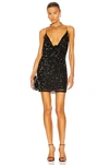 Retroféte Mich Sequined Cowl-neck Cocktail Dress In Black