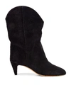 Isabel Marant Dernee Suede Ankle Boots In Faded Black