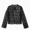 GIVENCHY BLACK SQUARED BLAZER WITH ALL-OVER LOGO,BW30CY20AQ-J-GIV-001