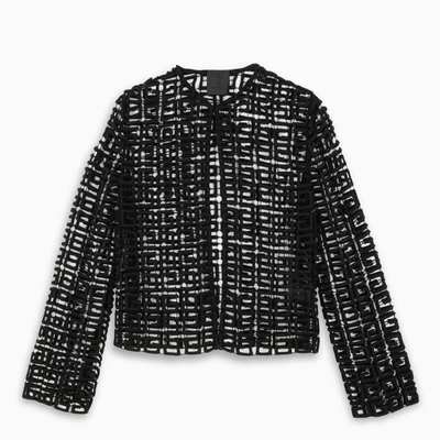 Givenchy Black Squared Blazer With All-over Logo