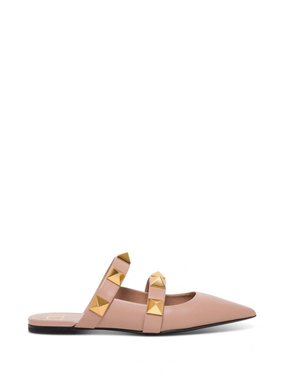 Valentino Garavani Rockstud-embellishment Pointed-toe Mules In Pink