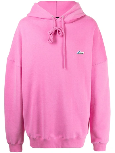 We11 Done Logo-patch Hoodie In Rosa