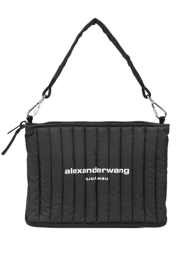 Alexander Wang Logo-print Padded Shoulder Bag In Schwarz