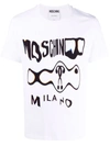 MOSCHINO GLITCH-EFFECT LOGO T-SHIRT