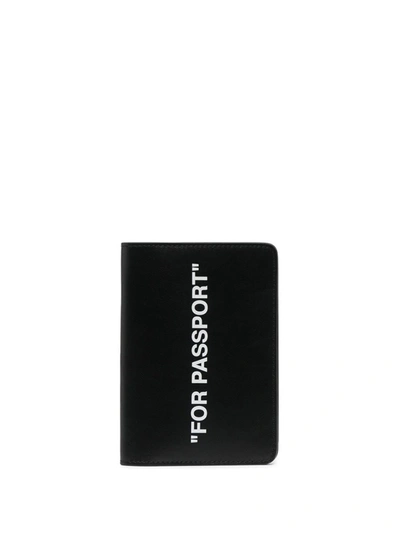 Off-white Black Slogan-print Passport Holder