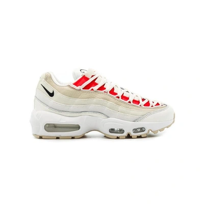 Nike Air Max 95 Leather, Suede And Woven Mid-top Trainers In White