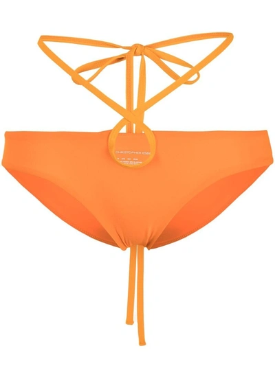 Christopher Esber 系带莱卡比基尼泳裤 In Orange