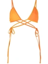 Christopher Esber Wrapped Tie Bikini Top Tangerine Orange In Orange
