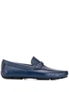 Ferragamo Mens Parigi Blue Leather Loafers, Brand Size 6 In Blue