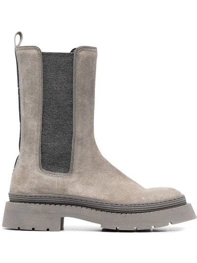 Brunello Cucinelli Metallic Stripe Chelsea Boots In London