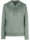 Apc Item Logo-print Cotton-jersey Hooded Sweatshirt In Green