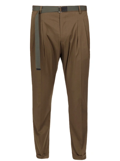 Low Brand Brown Stretch-cotton Trousers In Marrone