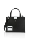 Off-white Women's Mini Binder Clip Leather Box Bag In Black White