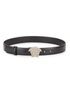 Versace Women's Medusa Leather Belt In Black