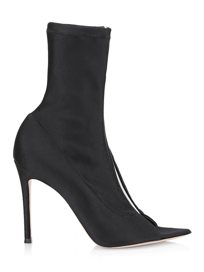 Gianvito Rossi Hiroko 高跟透明袢带中筒靴 In Black