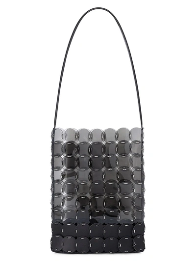 Paco Rabanne Transparent Disc Tote In Black Grey