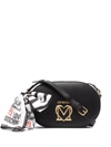 Love Moschino Scarf-detail Logo Crossbody Bag In Black