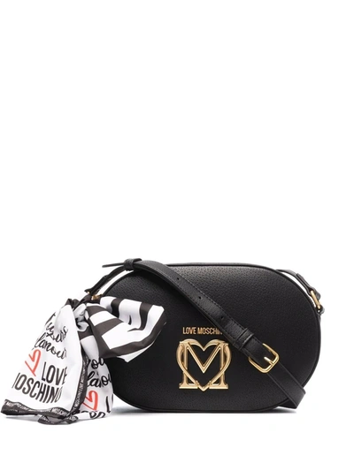 Love Moschino Scarf-detail Logo Crossbody Bag In Black