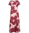 La Doublej Monstera Rosa In Silk Twill Swing Dress